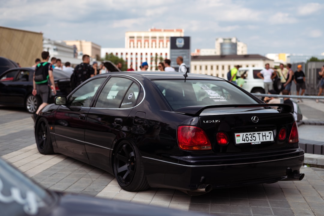 a car parked in a parking lot